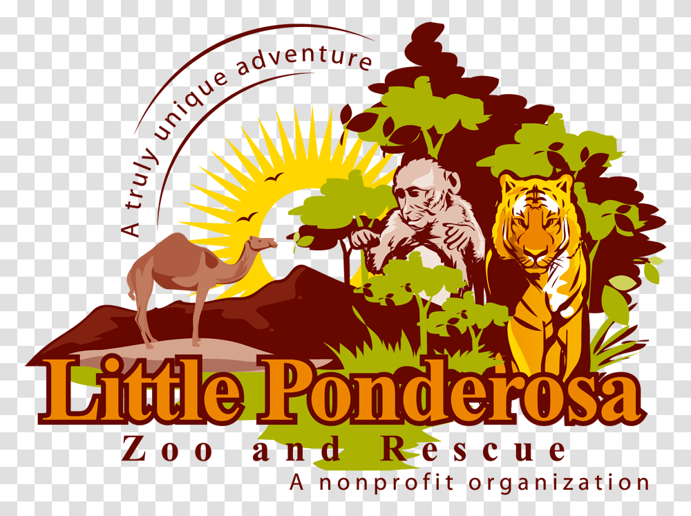 Littleponderosazoo Com Little Ponderosa Zoo Logo, Poster, Advertisement, Person, Vegetation Transparent Png