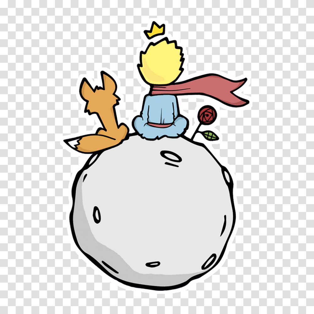 Littleprince Moon Sticker Rose Planet Prince Crown Draw, Bag, Snowman, Winter, Outdoors Transparent Png