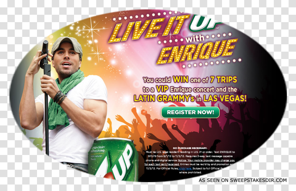 Live It Up With Enreque Sweepstakes Poster, Advertisement, Flyer, Paper, Brochure Transparent Png