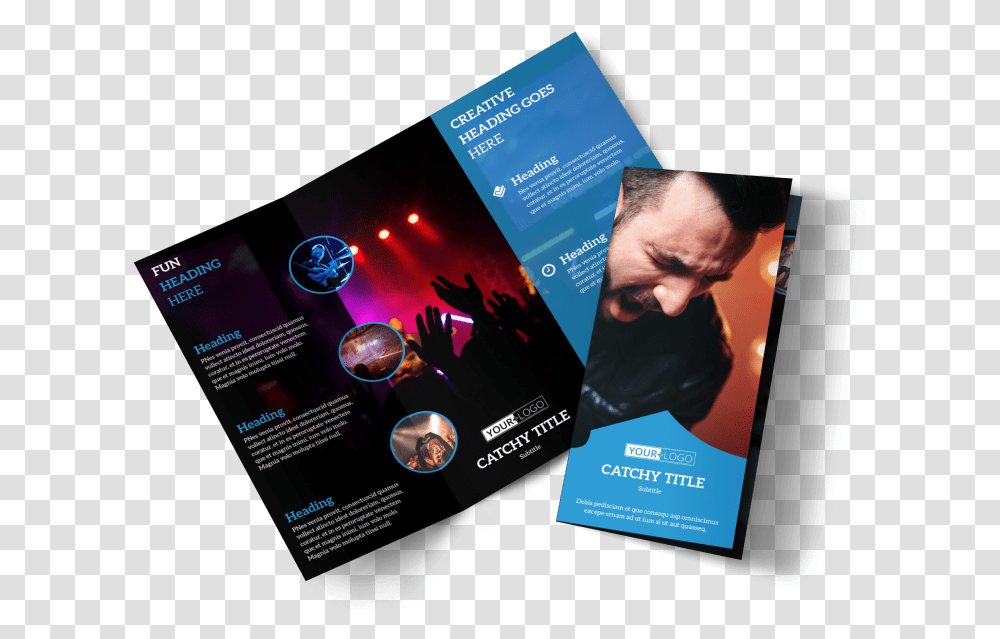Live Music Concert Brochure Template Preview Flyer, Poster, Paper, Advertisement, Person Transparent Png