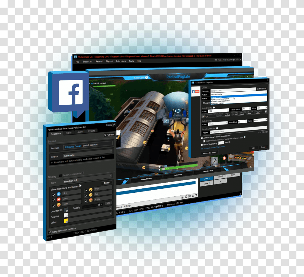 Live Stream On Facebook Xsplit Version, Electronics, Screen, Monitor, LCD Screen Transparent Png