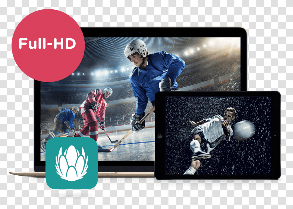 Live Tv Offer From Upc Download Ice Hockey Player Hd, Person, Helmet, People Transparent Png