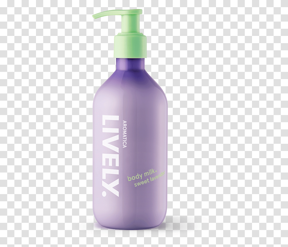 Lively Body Milk Sweet Lavender Plastic Bottle, Shaker, Beverage, Drink, Shampoo Transparent Png