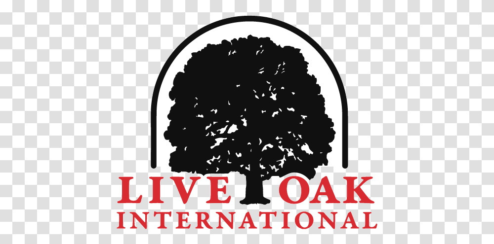 Liveoak Logo Red Blk Halftrans Live Oak International Logo, Poster, Alphabet, Plant Transparent Png
