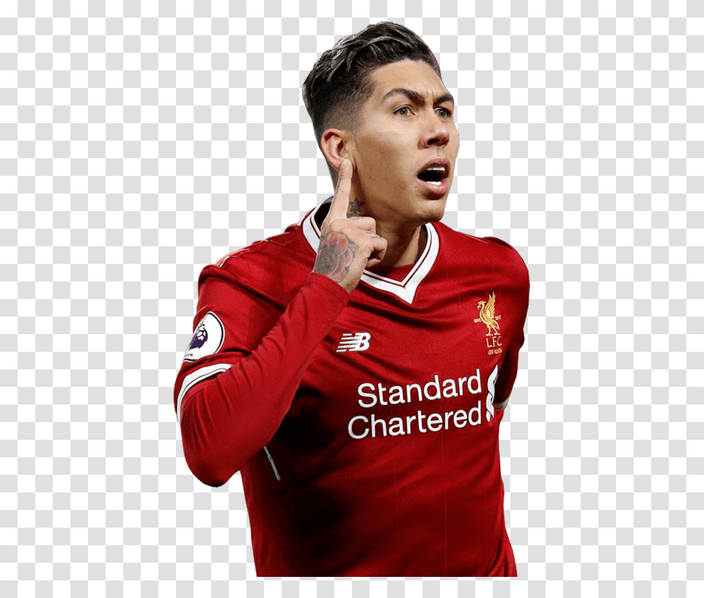 Liverpool Rendering Firmino Roberto Football F Firmino Render, Person, Shirt, Face Transparent Png