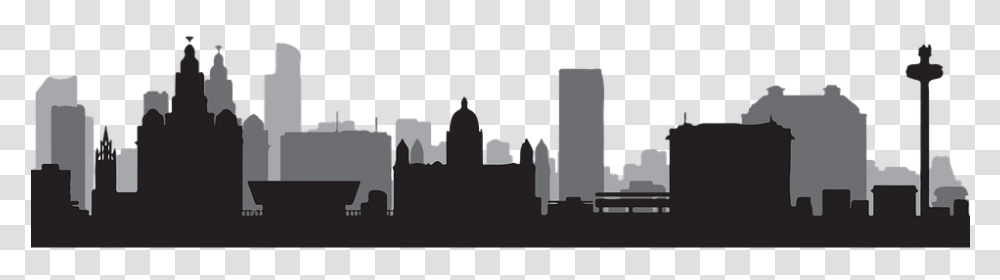 Liverpool Skyline Black And White, Architecture, Building, Silhouette, Pillar Transparent Png