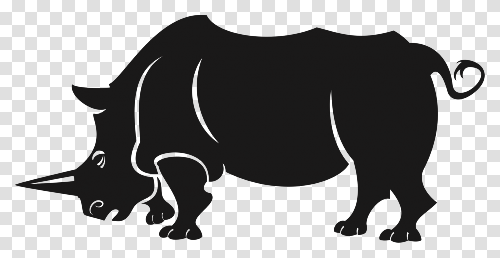 Livestockmonochrome Photographycarnivoran Rhino Clipart Black And White, Mammal, Animal, Wildlife, Hippo Transparent Png