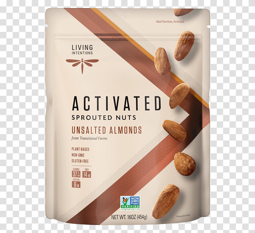 Living Intentions Unsalted Almonds, Nut, Vegetable, Plant, Food Transparent Png