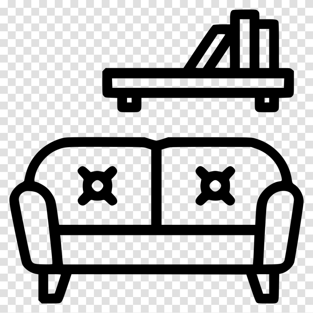 Living Room Clipart Icons Living Room Free, Furniture, Stencil, Couch Transparent Png