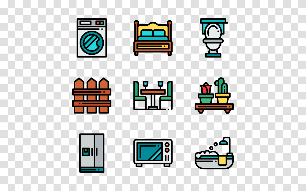 Living Room Icons, Pac Man, Word, Stereo Transparent Png