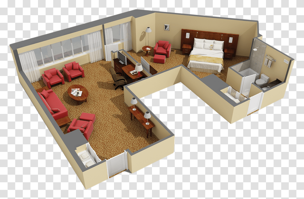 Living Room Plan 3d, Furniture, Indoors, Couch, Housing Transparent Png