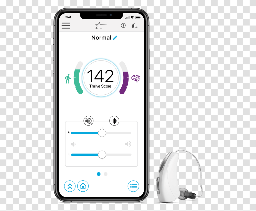 Livio Ai Hearing Aid Next To An Iphone X Running The Starkey Livio, Mobile Phone, Electronics, Cell Phone Transparent Png