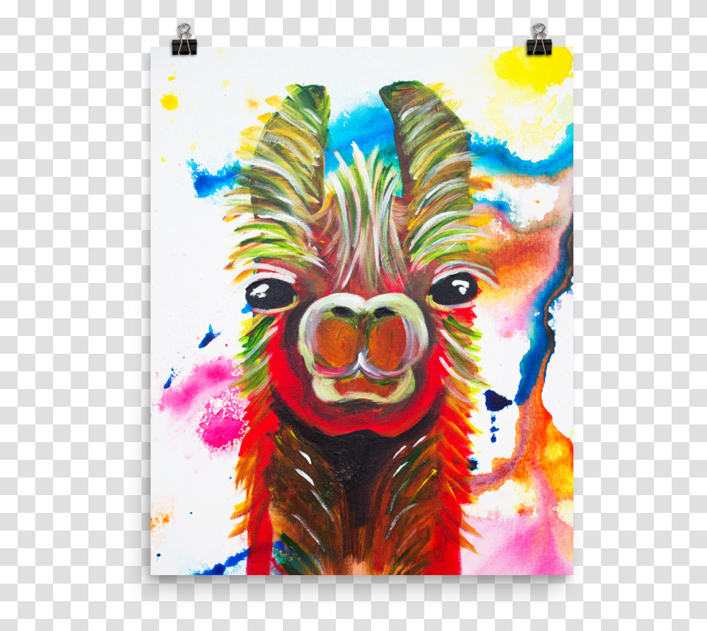 Llama Art Print Illustration, Modern Art, Canvas, Painting Transparent Png