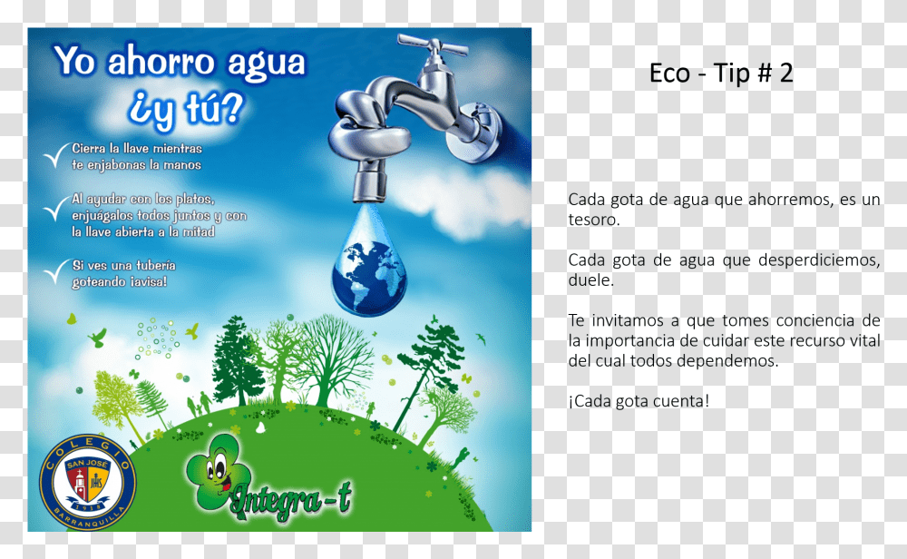 Llave Eco Tips Ahorro De Agua, Indoors, Sink, Flyer, Poster Transparent Png