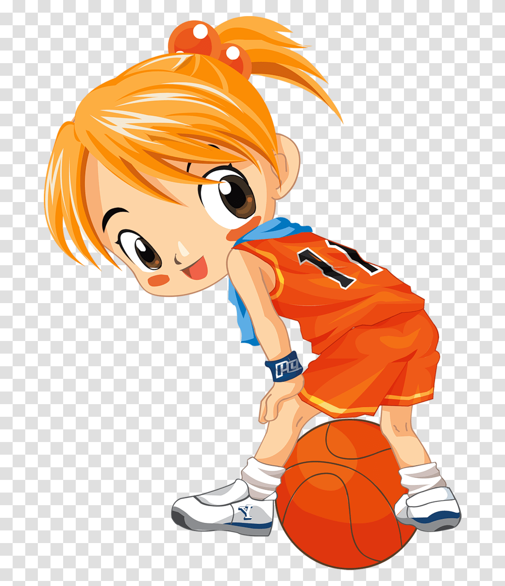 Lminas Infantiles Y Para Adolescentes Cute Basketball Girl Clipart, Apparel, Manga, Comics Transparent Png
