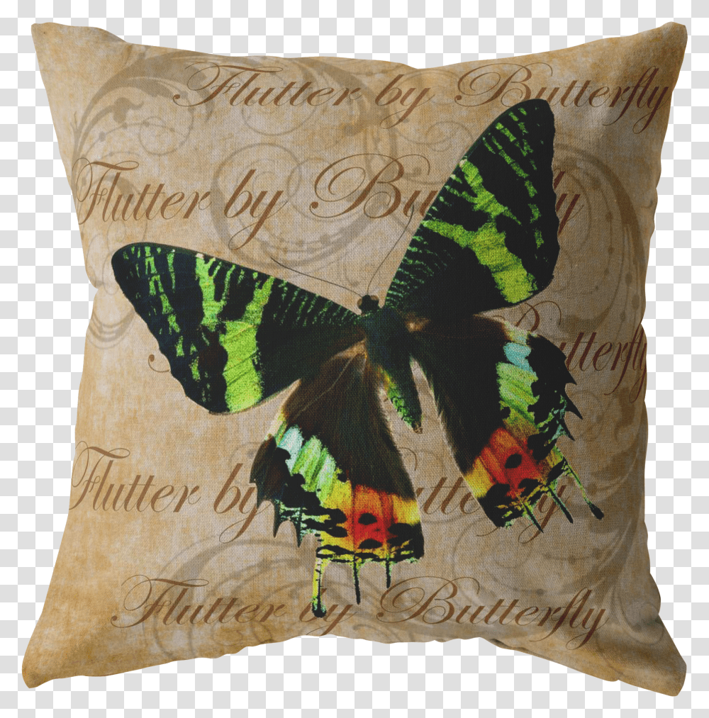 Load Image Into Gallery Viewer Green And Orange Butterfly Cushion Transparent Png