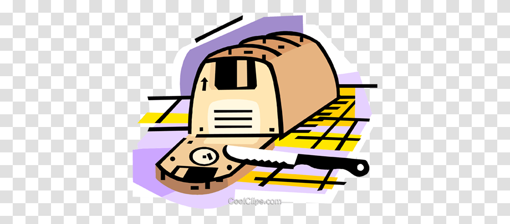 Loaf Of Bread With Sliced Disks Royalty Free Vector Clip Art, Vehicle, Transportation, Moving Van Transparent Png