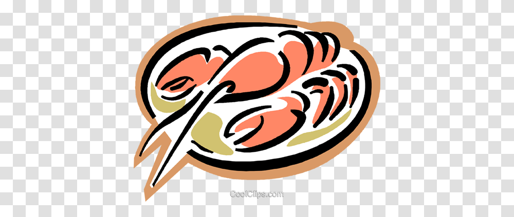 Lobster On Plate Royalty Free Vector Clip Art Illustration, Food, Animal, Seafood, Sea Life Transparent Png