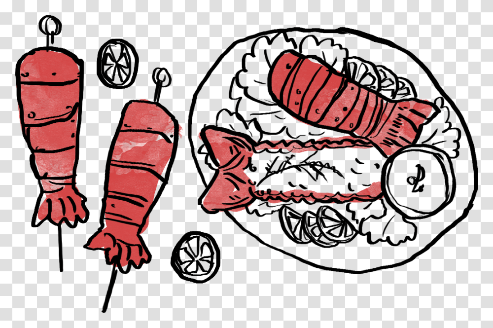 Lobster Tail Cartoon, Animal, Invertebrate, Worm, Label Transparent Png