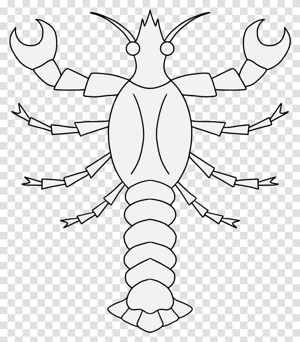 Lobster Traceable Heraldic Art Line Art, Animal, Invertebrate, Scorpion, Cross Transparent Png