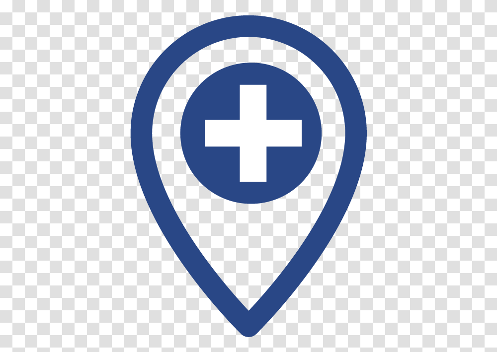 Location Icon With A Medical Cross In The Center Cross Transparent Png
