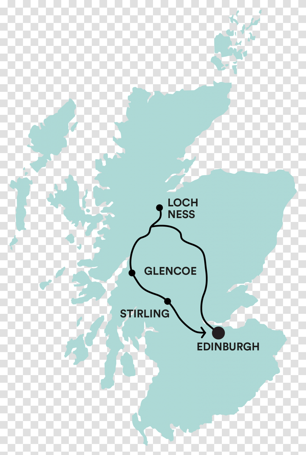 Loch Ness Hunter Tour Map 7 Day Tour Scotland, Diagram, Plot, Atlas, Poster Transparent Png