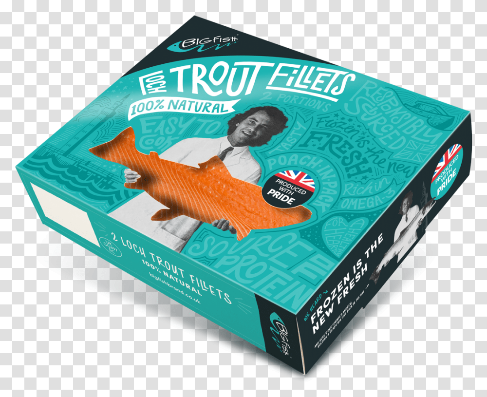 Loch Reared Trout Fillets Are Rich In Fish Smoked Packaging Design, Animal, Person, Human, Carp Transparent Png