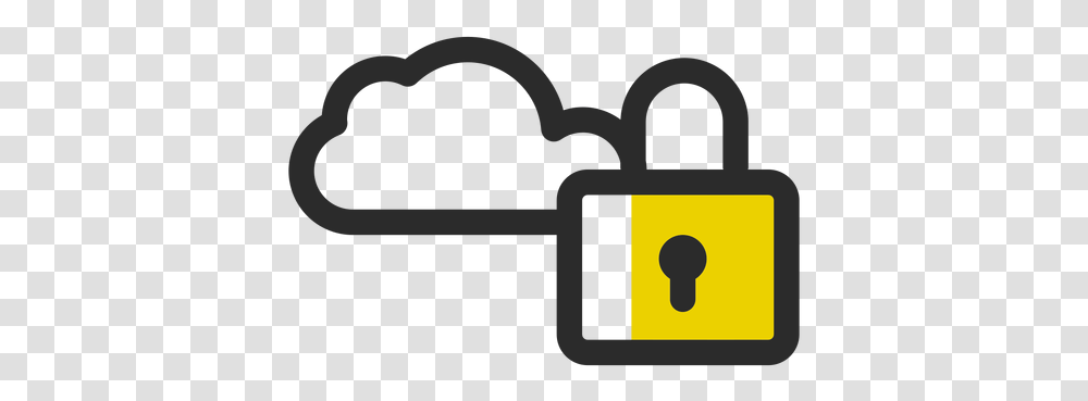 Locked Cloud Colored Stroke Icon Nube Con Candado, Security Transparent Png