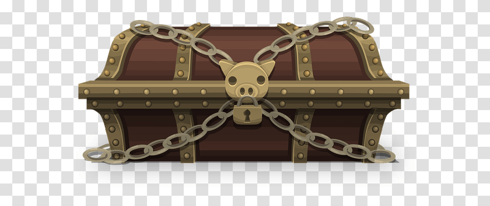Locked Treasure Chest Background, Gun, Weapon, Weaponry, Chain Transparent Png