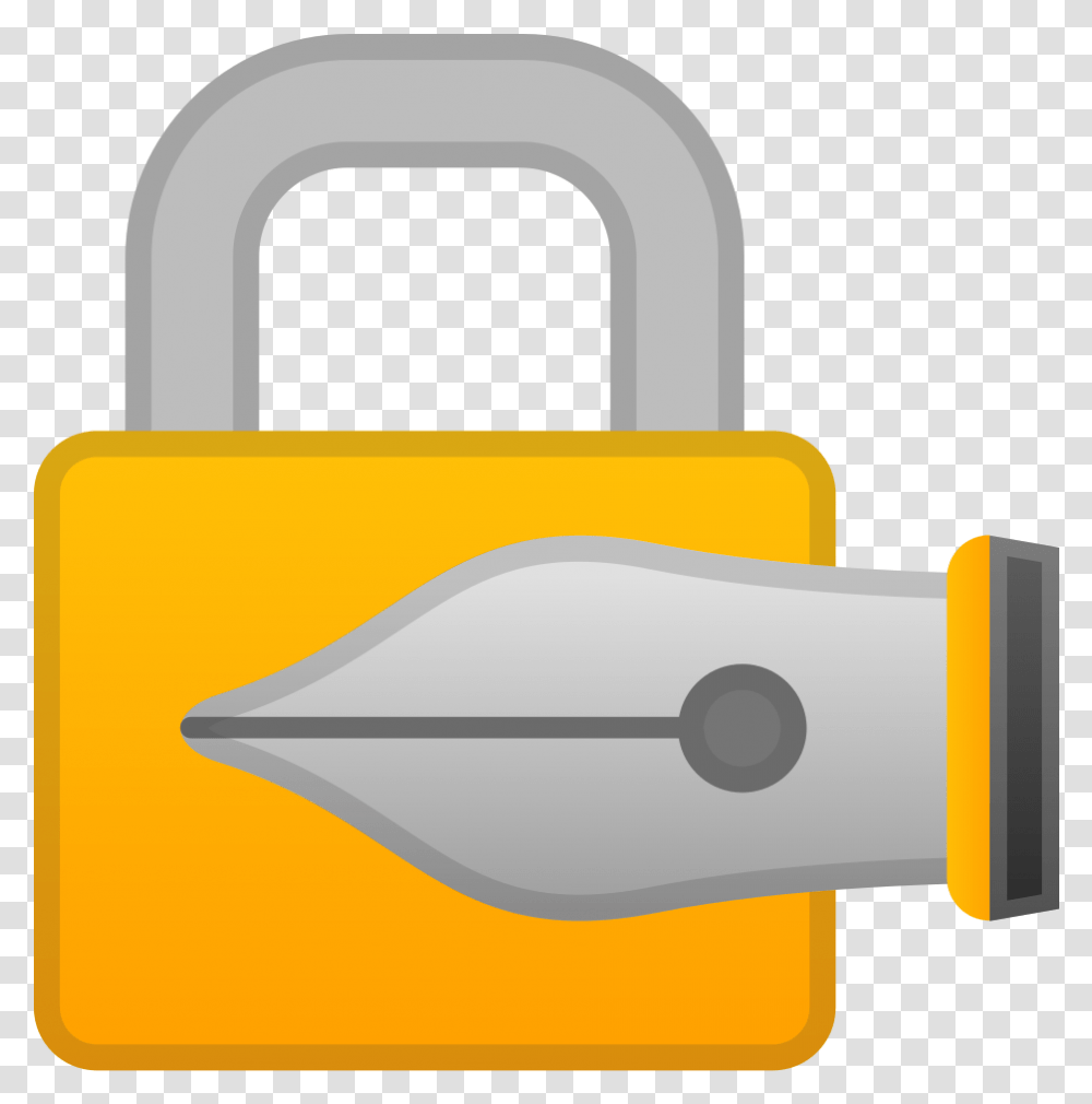 Locked With Pen Icon Pen With Lock Emoji, Bulldozer, Tractor, Vehicle, Transportation Transparent Png