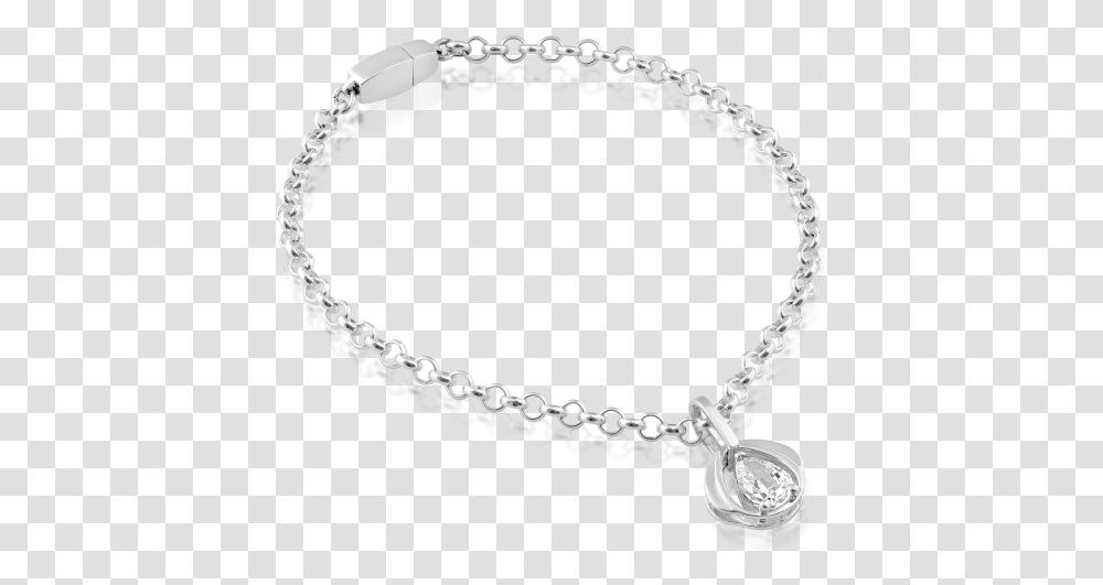Locking Sterling Silver Chain Bracelet With Sparkling Chain, Jewelry, Accessories, Accessory, Necklace Transparent Png