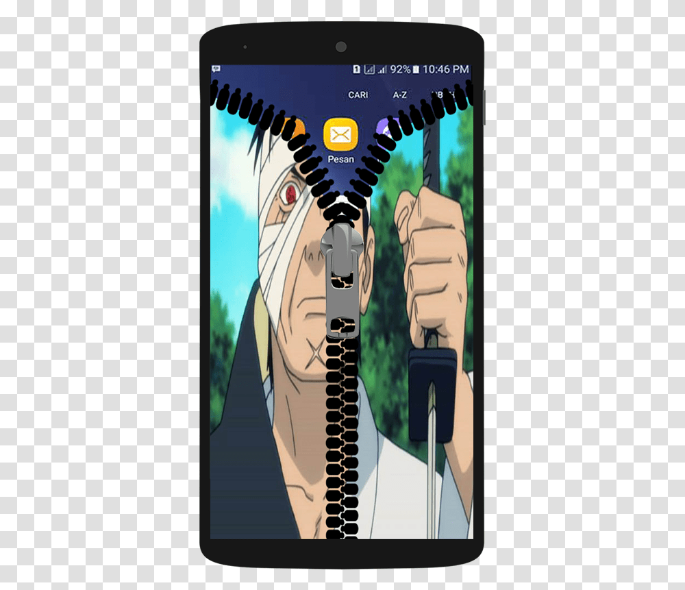 Lockscreen Android Naruto Zipper, Hand, Prison, Brick, Fist Transparent Png