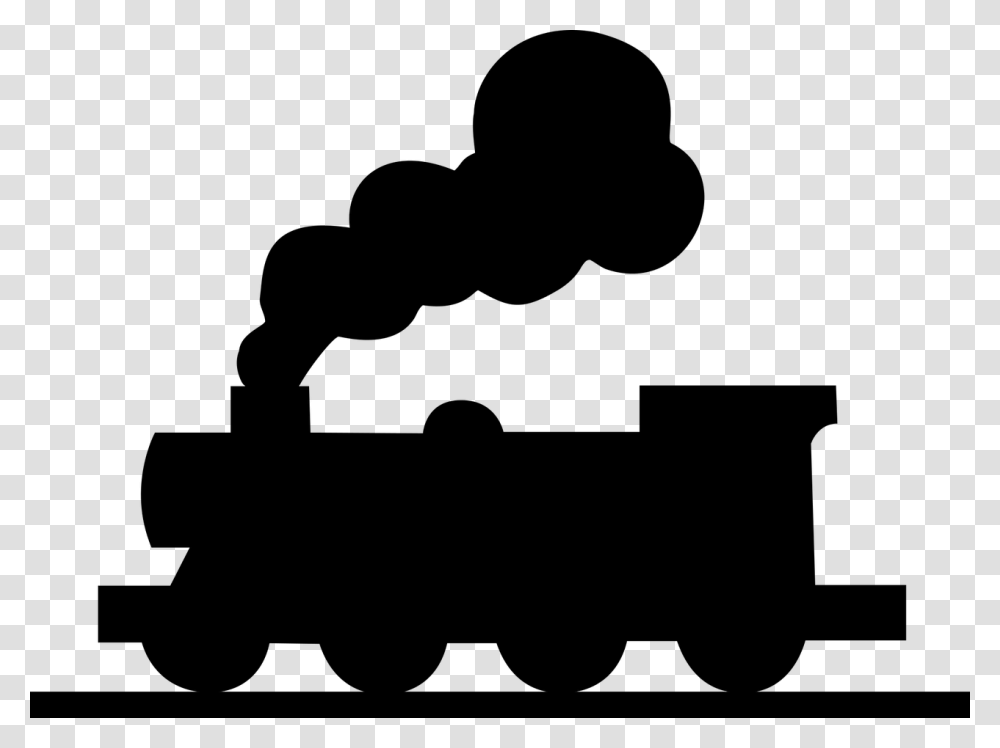 Locomotive Railroad Silhouette Train Transportation Cricut, Gray, World Of Warcraft Transparent Png