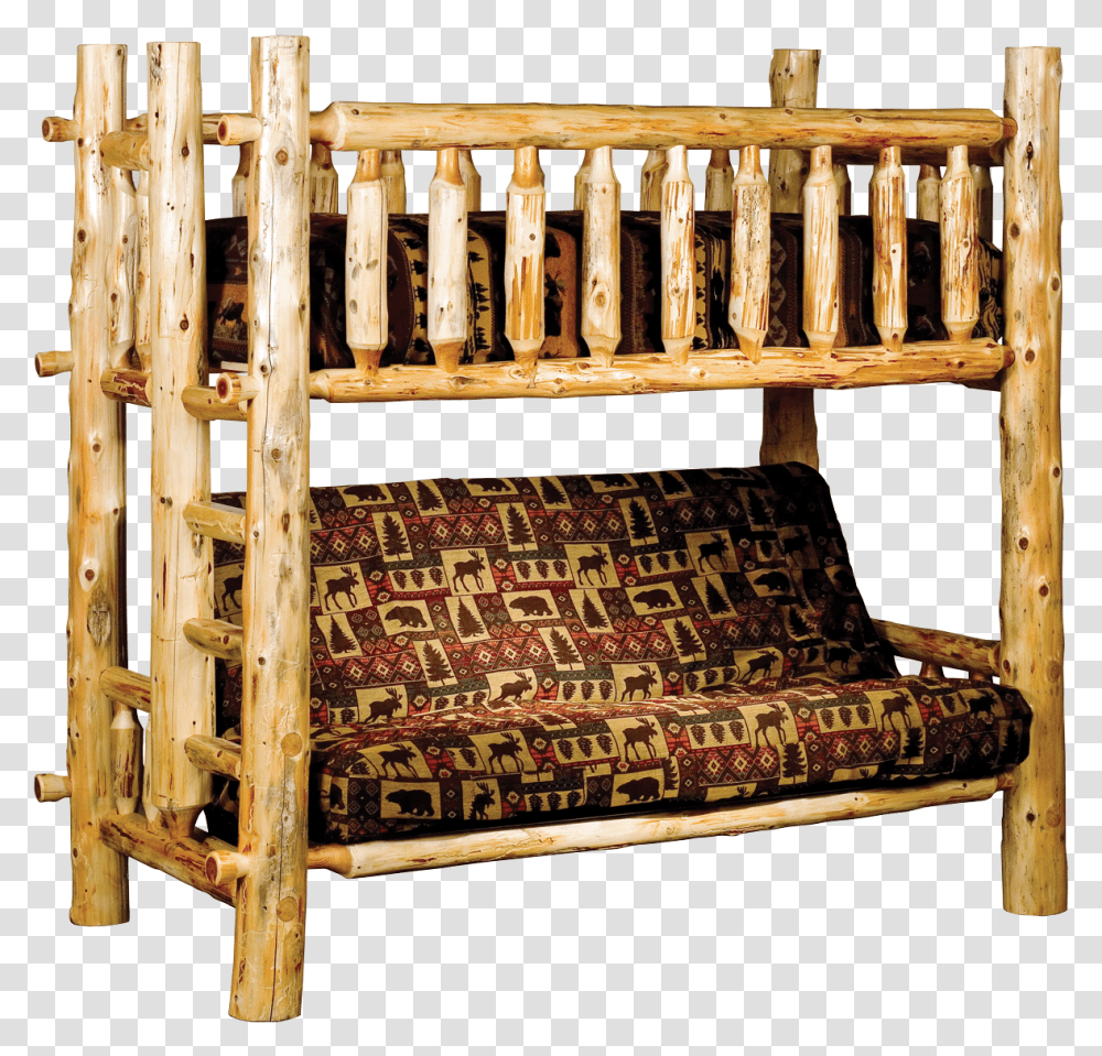 Log Bunk Bed Futon, Furniture, Gate, Rug, Crib Transparent Png
