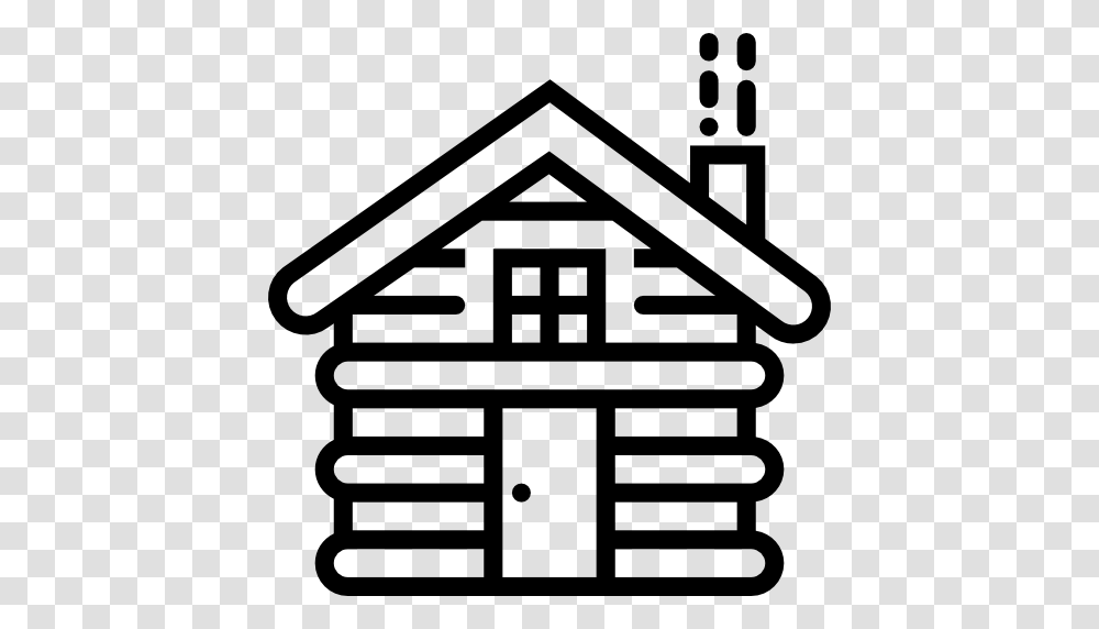 Log Cabin Clip Art Black White, Housing, Building, House, Cottage Transparent Png