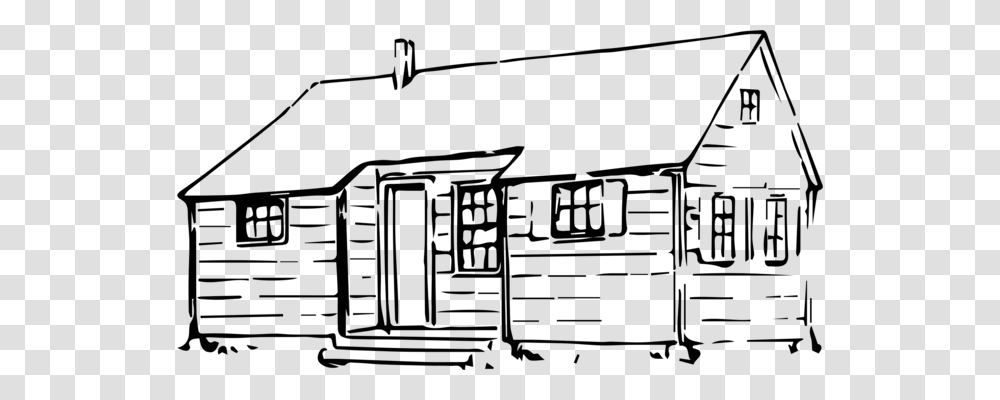 Log Cabin House Cottage Rustic Cartoon, Gray, World Of Warcraft Transparent Png