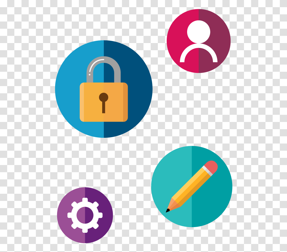 Login And Website Management Icons Circle, Security Transparent Png