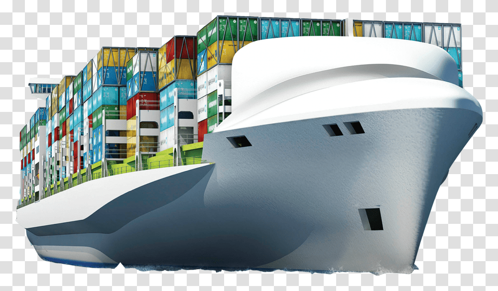 Logistics Ship With Containers, Vehicle, Transportation, Yacht, Shipping Container Transparent Png