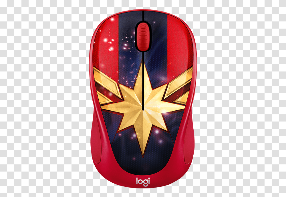 Logitech Captain Marvel Mouse, Logo, Trademark, Emblem Transparent Png