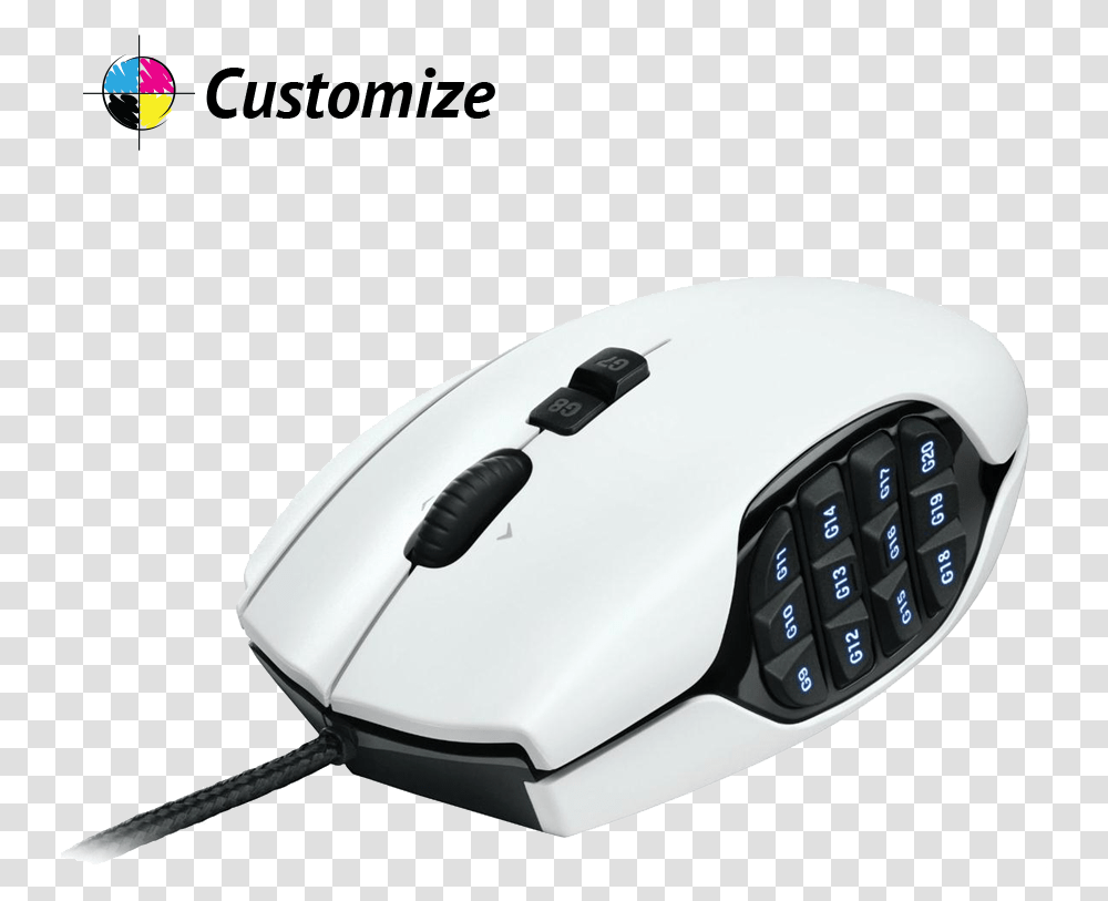 Logitech G600 Mmo Gaming Mouse Custom Skin Logitech G600 White, Hardware, Computer, Electronics Transparent Png