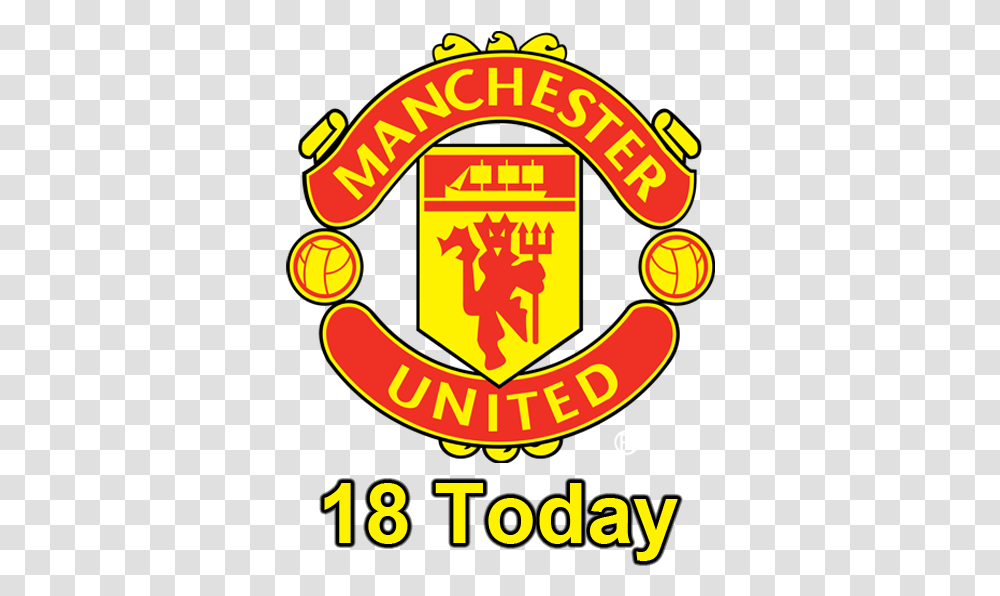 Logo 18 Today Birthday Free Images Manchester United, Symbol, Trademark, Text, Label Transparent Png