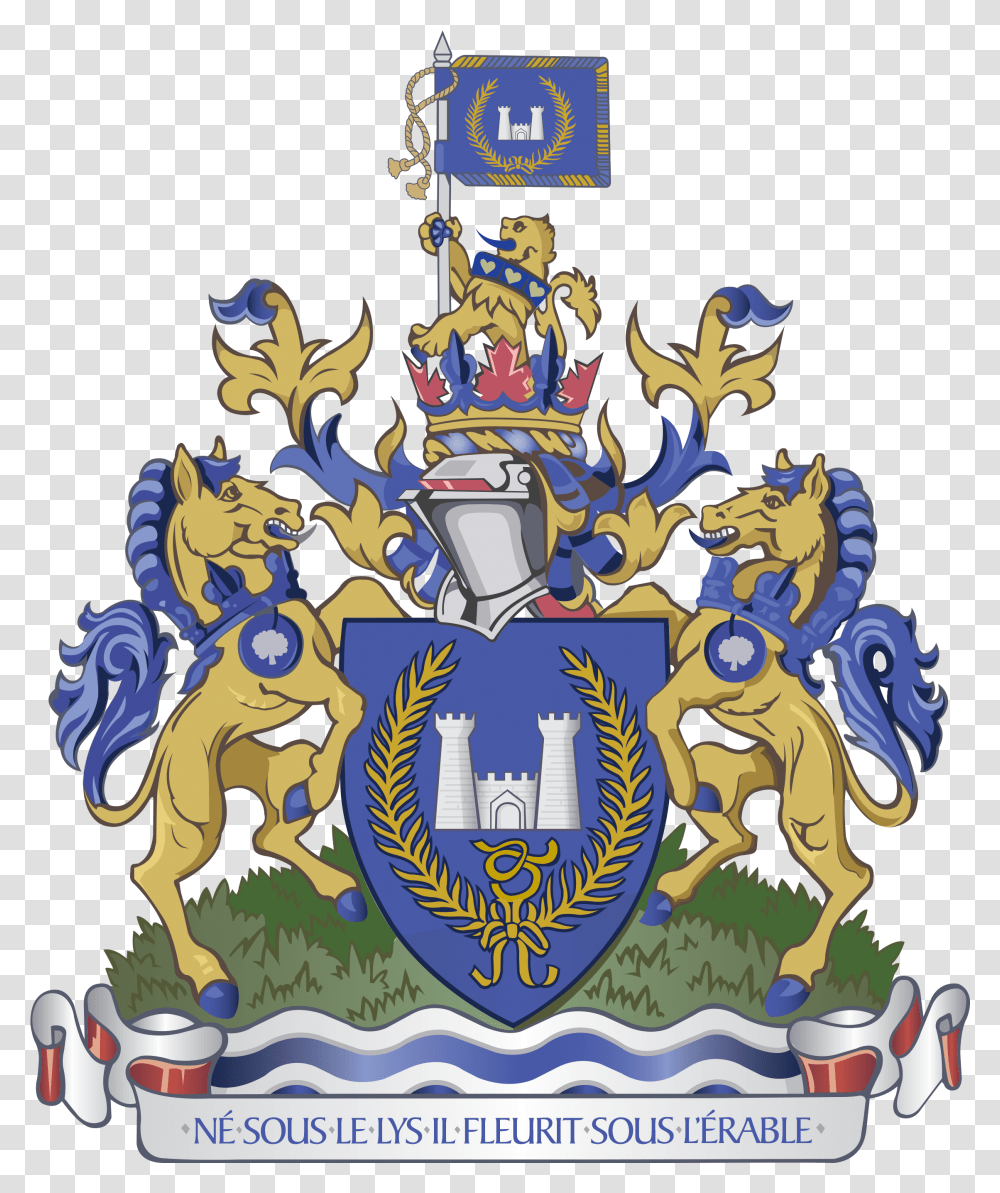 Logo And Coat Of Arms Village De Senneville Crest, Symbol, Armor, Emblem, Trademark Transparent Png