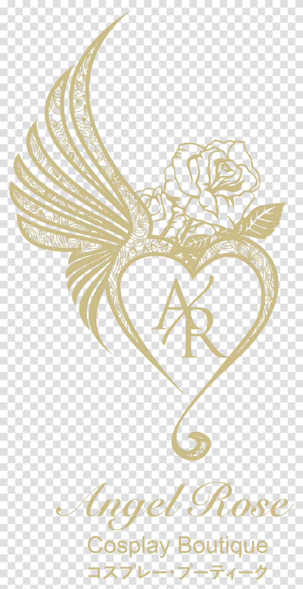 Logo Angel Rose Gambar Bunga Hitam Putih, Stencil, Emblem, Crowd Transparent Png
