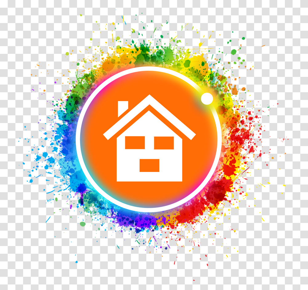 Logo Arc House Mancha Pintura Color Splash Vector, Road Sign Transparent Png
