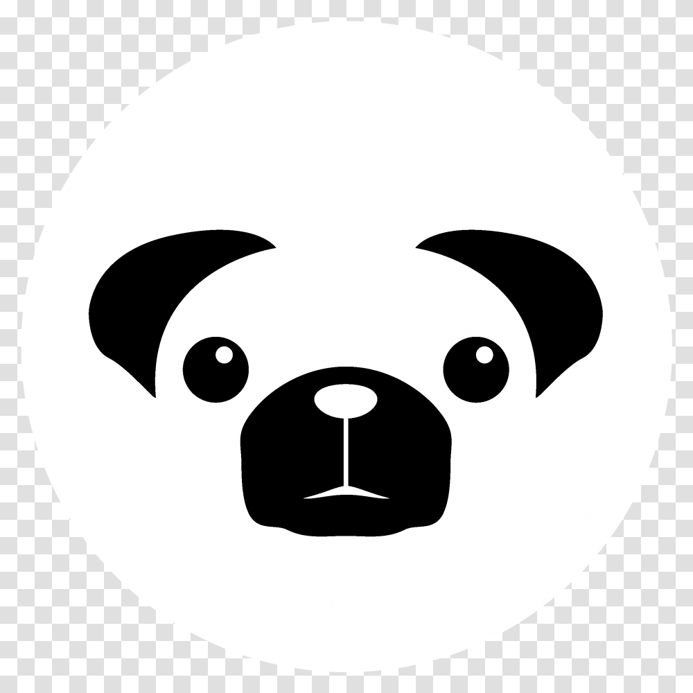 Logo Black And White Black And White Pug Cartoon, Stencil, Symbol, Trademark Transparent Png