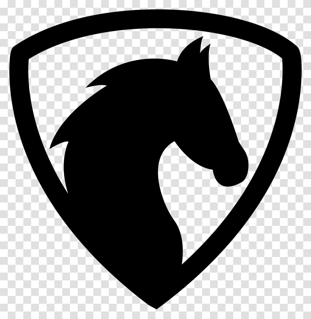 Logo Black Horse, Armor, Shield, Stencil Transparent Png