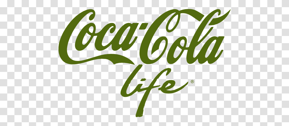 Logo Coca Cola Life Logo, Text, Word, Alphabet, Handwriting Transparent Png