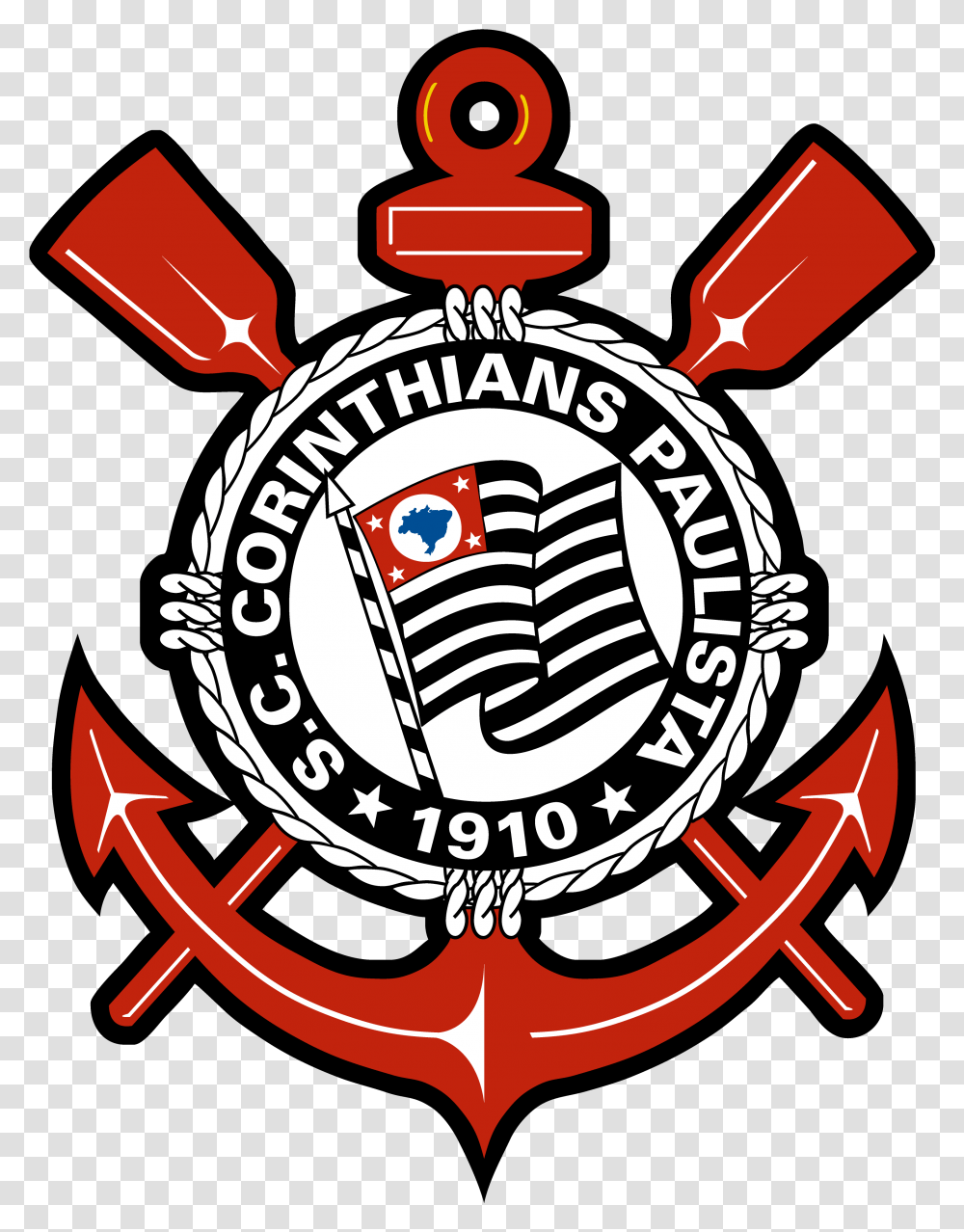 Logo Corinthians Escudo Do Corinthians Em, Hook, Anchor, Emblem Transparent Png