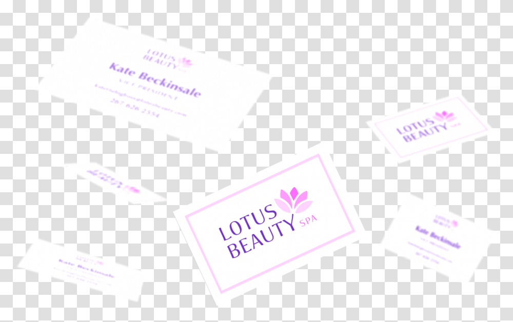 Logo Creation Process For The Lotus Beauty Spa Paper, Text, Business Card Transparent Png