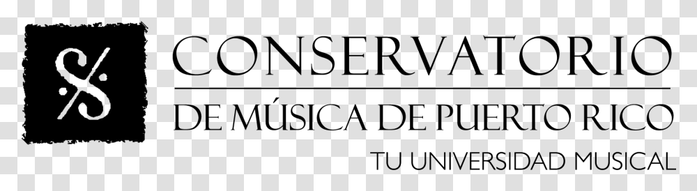 Logo Del Conservatorio De Msica De Puerto Rico Black And White, Gray, World Of Warcraft Transparent Png